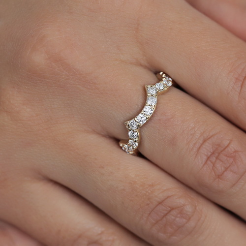 טבעת גלי יהלומים 0.77ct מקולקציית 