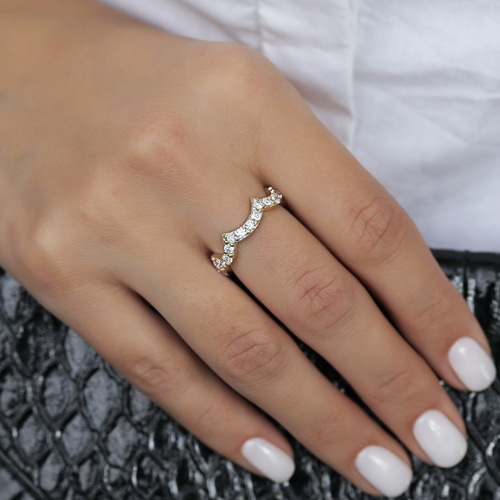 טבעת גלי יהלומים 0.77ct מקולקציית 