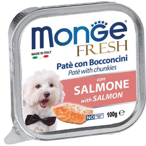 מונג' פרש פטה עם נתחי סלמון 100 גרם monge fresh with salmon