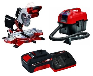 מסור גרונג 210מ"מ + שואב אבק נטענים 18V