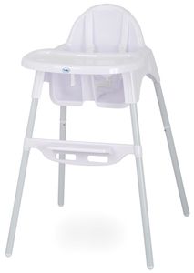 כיסא אוכל 2 גבהים עם מגש נשלף - לבן