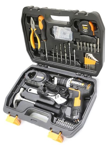 מברגה/מקדחה רוטטת 12V וסט כלים WX129.5