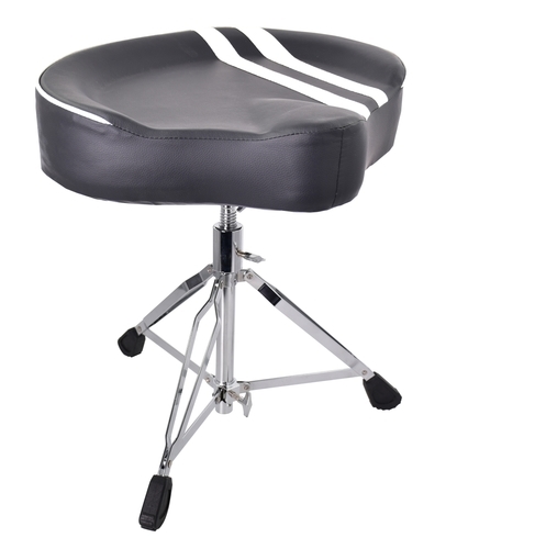 כסא לתופים אופנוע ריפוד שחור לבן OSKAR MARTIN G-01 BK WH