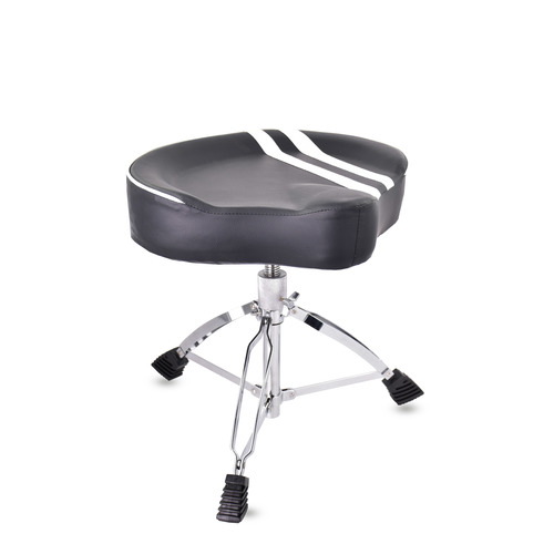 כסא לתופים אופנוע ריפוד שחור לבן OSKAR MARTIN G-02 BK WH