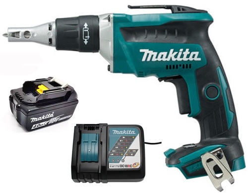 מברגת גבס נטענת 18V בראשלס DFS452 + סוללה 4AH מבית Makita