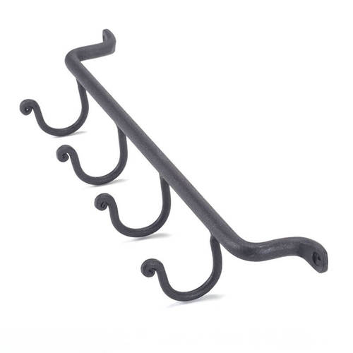 מתלה מגבות 4 ווים נפחות שחור כפרי