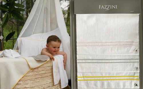  סט מצעים יוקרתי לתינוק (לבן פס צהוב)  PIO PIO baby sheet set