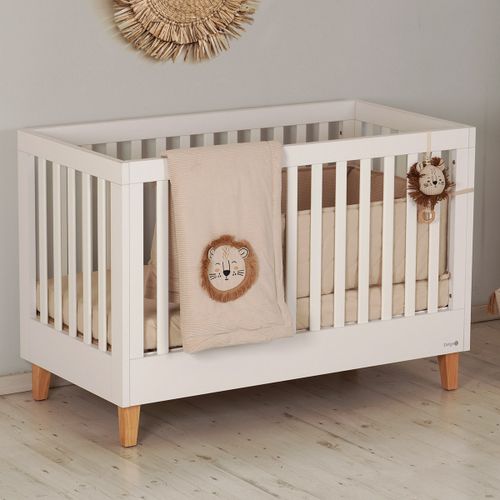 חדר תינוק ראנץ' / וואלי עם שידת החתלה רחבה - לבן / טבעי