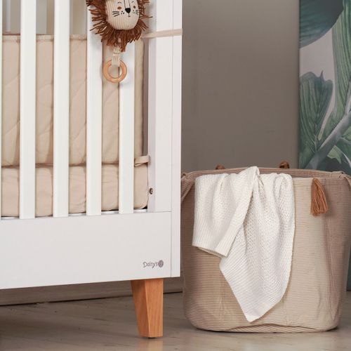 חדר תינוק ראנץ' / וואלי עם שידת החתלה רחבה - לבן / טבעי