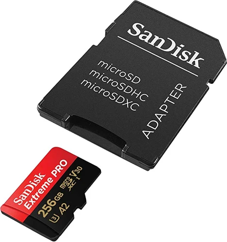 כרטיס זיכרון SanDisk Extreme Pro microSDXC SDSQXCD-256G A2 V30 נפח 256GB