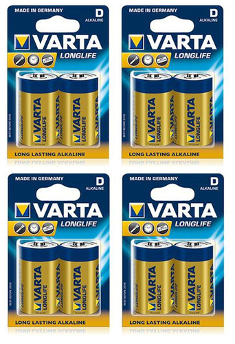 8 סוללות Varta D Longlife