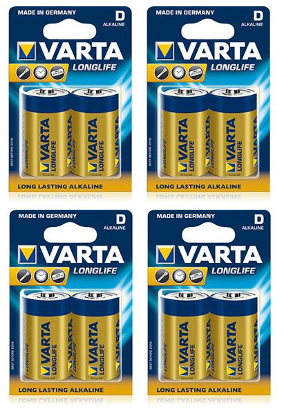 8 סוללות Varta D Longlife