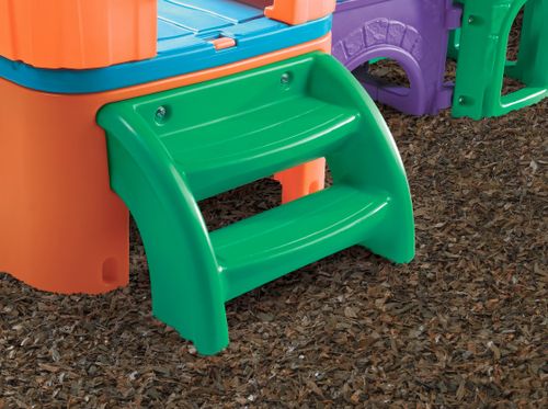 מתקן חצר לילדים מועדון עם גשר, 2 מגלשות, פינות מסתור וחלונות תצפית 8023