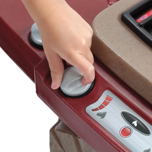 עמדת גריל/מנגל למשחק עם מכסה עולה ויורד, תנור, כיור ו 10 אביזרים 8317