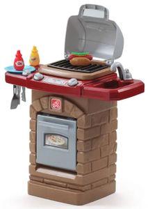 עמדת גריל/מנגל למשחק עם מכסה עולה ויורד, תנור, כיור ו 10 אביזרים 8317