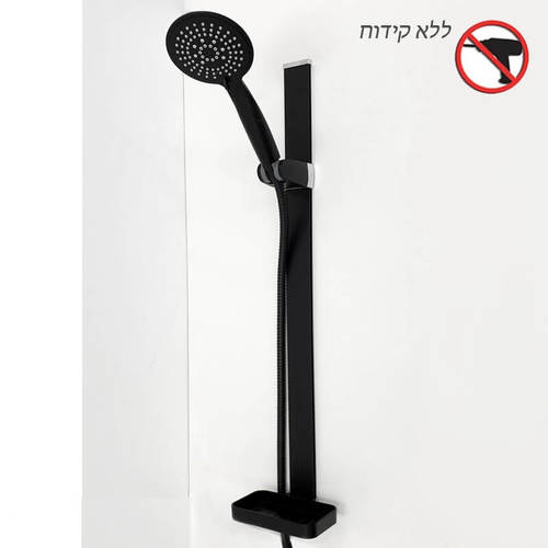 מוט רחצה בהדבקה ללא קידוח, שחור מט 