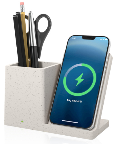 משטח טעינה אלחוטי 10W כולל מעמד כלי כתיבה Pen Holder