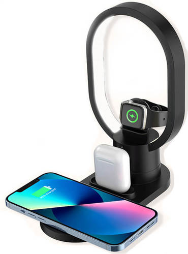מעמד טעינה 4 ב-1 משולב מנורת לילה Qi Energy LIGHT