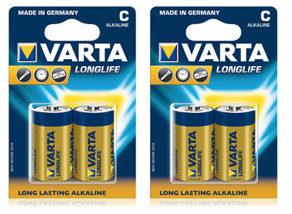 4 סוללות Varta C Longlife