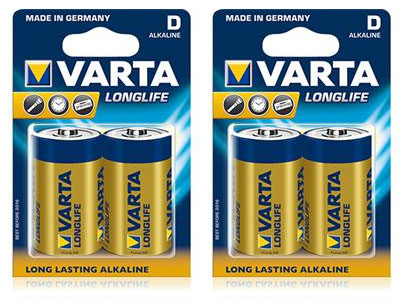 4 סוללות Varta D Longlife
