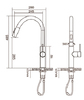 ברז מטבח נשלף אייפל זהב מט