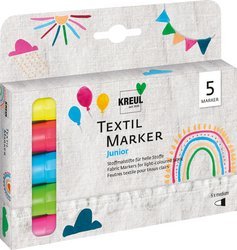 סט 5 טושים לבדים בהירים KREUL JUNIOR Textil markers
