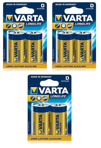 6 סוללות Varta D Longlife