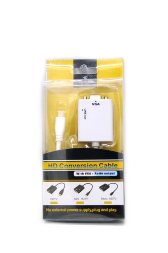 כבל מתאם מיקרו HDMI לVGA כולל אודיו