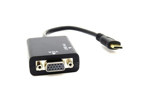כבל מתאם מיני HDMI לVGA כולל אודיו