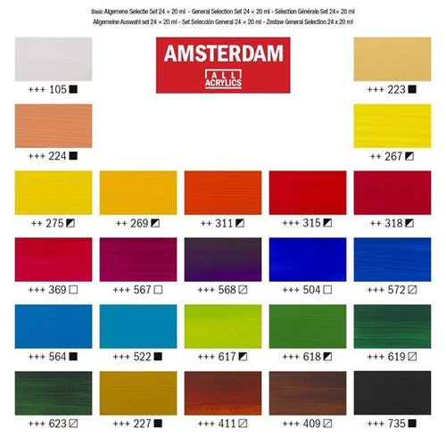סט 24 צבעי אקריליק AMSTERDAM