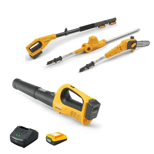 בנדל מפוח BL 100e + קומבי גובה MT 100e + סוללה 4 אמפר ומטען דגם BL 100e + MT 100e סטיגה