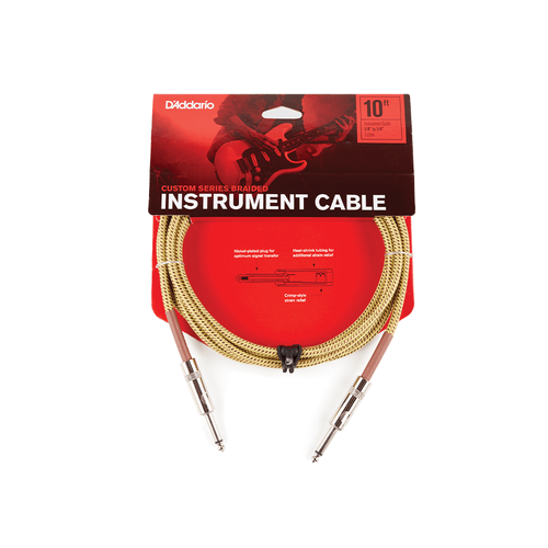 זוית נוספת D'Addario Braided Instrument Cable