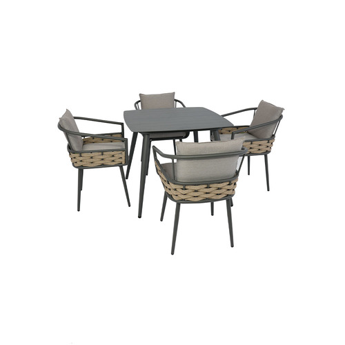 סט 4 כסאות אלומיניום + שולחן WEEKEND DINING SET 