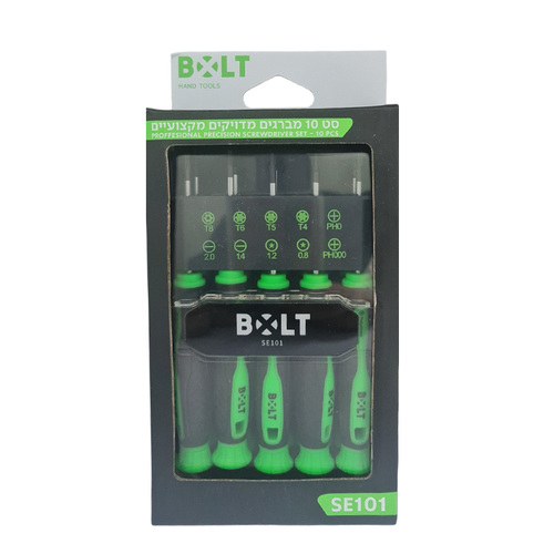 סט 10 מברגים מגנטיים מדויקים לאלקטרוניקה Bolt 