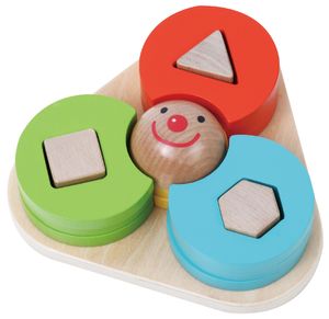 משולש התאם צורה והכרת צבעים מעץ מלא