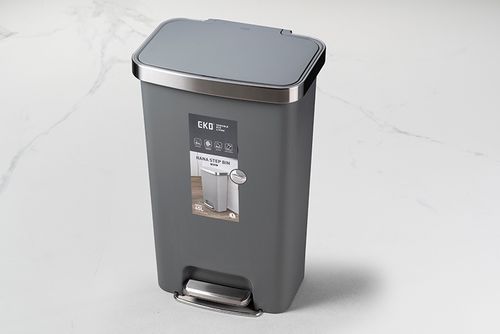 פח אשפה מלבני 45 ליטר אפור מט ECO HANA