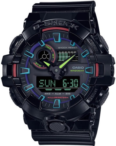 CASIO GA-700RGB-1A צבע חדש