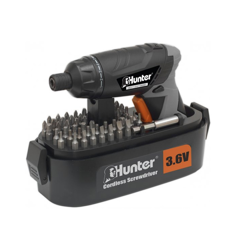מברגה קומפקטית 3.6V במארז עם 52 ביטים HUNTER האנטר