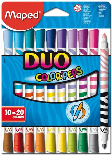טושים דו צדדיים 1/10 Maped DUO