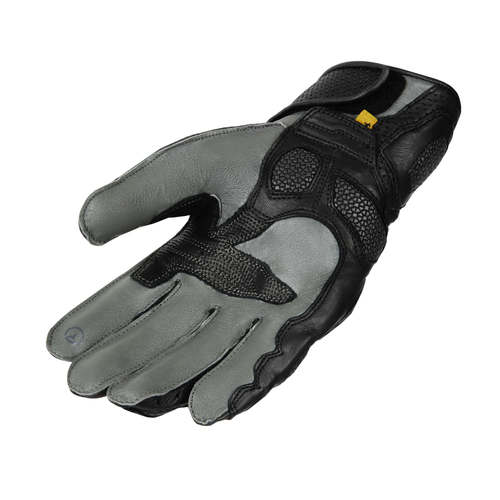 כפפות עור רבל הורן שחור / אפור -  REBELHORN ST SHORT GLOVES