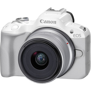מצלמת מירורלס ועדשה Canon EOS R50 Kit + 18-45mm בצבע לבן