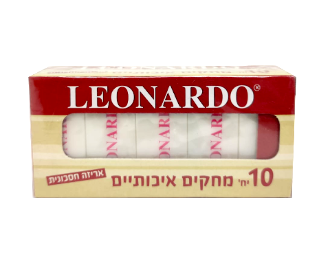 מחק מלבני לבן - 10 יח