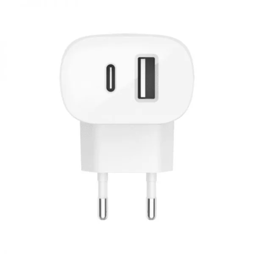 מטען קיר קומפקטי לטעינה מהירה 30W USB-A+USB-C מבית Belkin