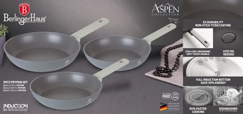 סט 3 מחבתות BERLINGERHAUS ASPEN BH-7075