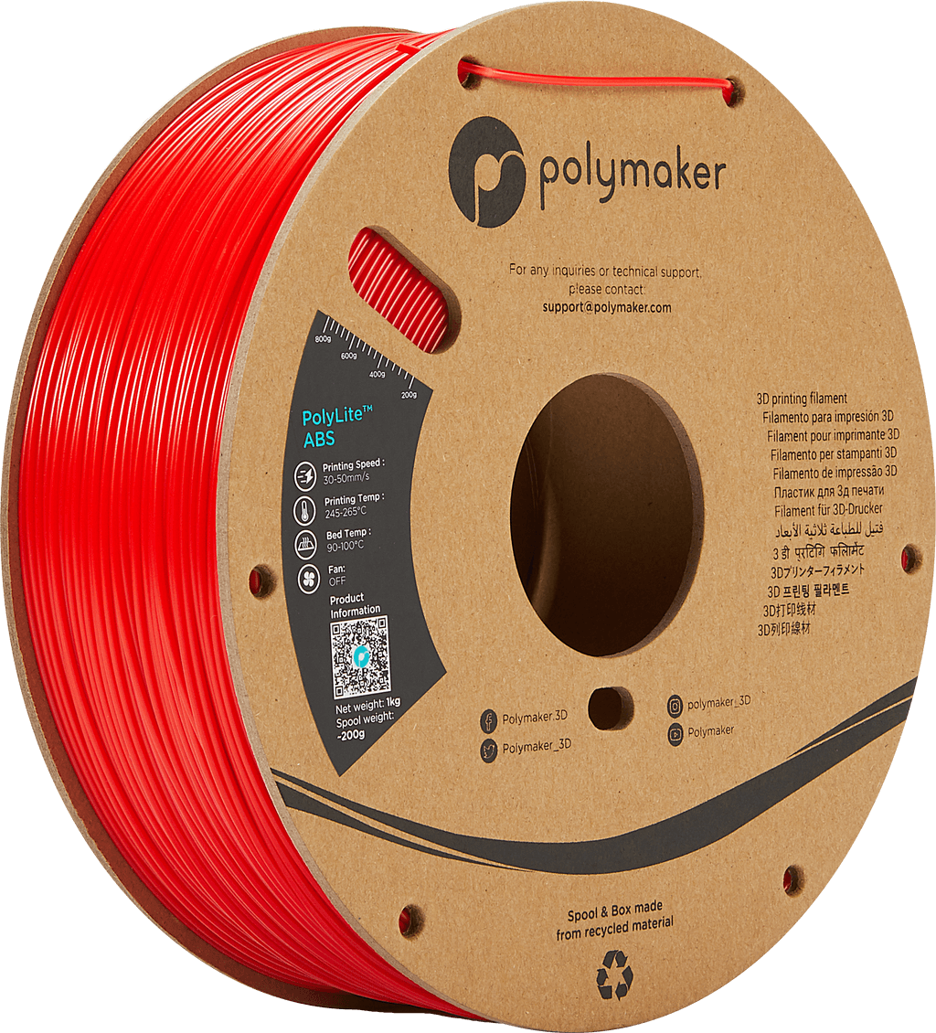 פילמנט אדום 1 ק"ג 1.75 מ"מ- Polylite ABS RED