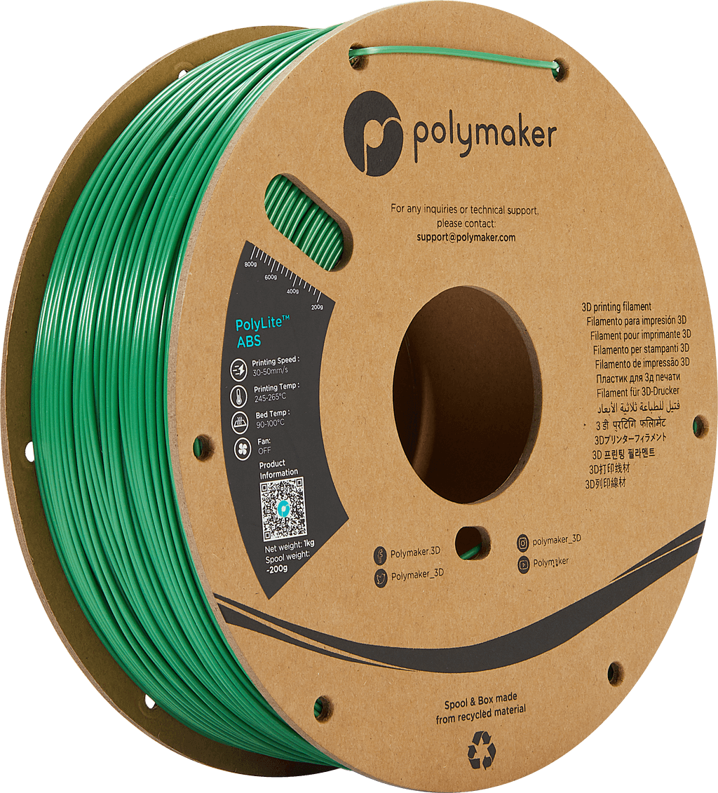 פילמנט ירוק 1 ק"ג 1.75 מ"מ- Polylite ABS GREEN