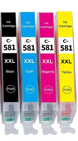 סט 4 ראשי דיו תואמים CLI581XXL CANON
