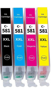סט 4 ראשי דיו תואמים CLI581XXL CANON