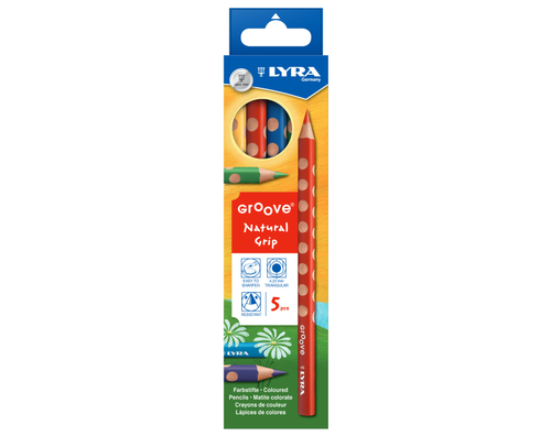 סט 5 עפרונות Groove Natural Grip צבעוניים