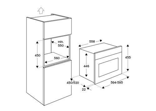 מיקרוגל משולב אפיה BERTAZZONI דגם F457HERMWTAX גימור שמנת נירו'
